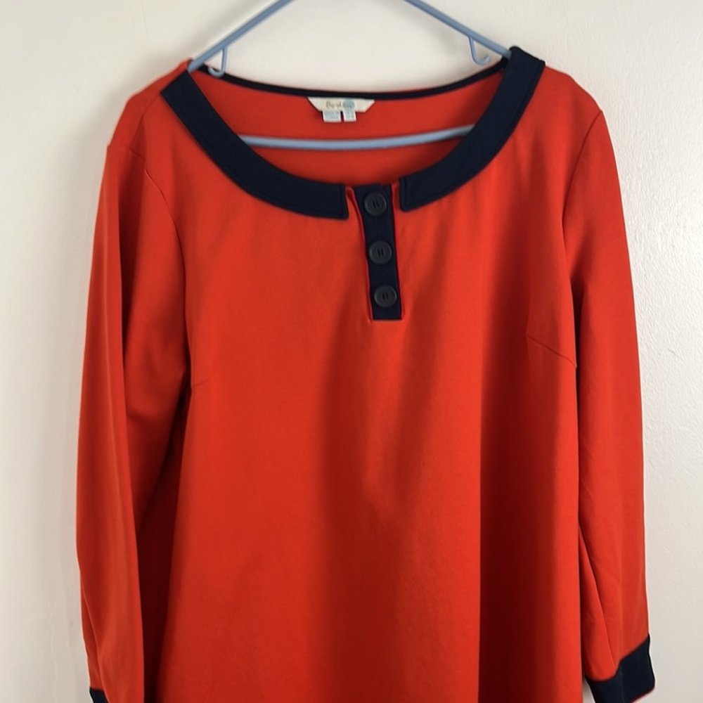 Boden Orange/Blue Peter Pan Collar tunic or mini dress